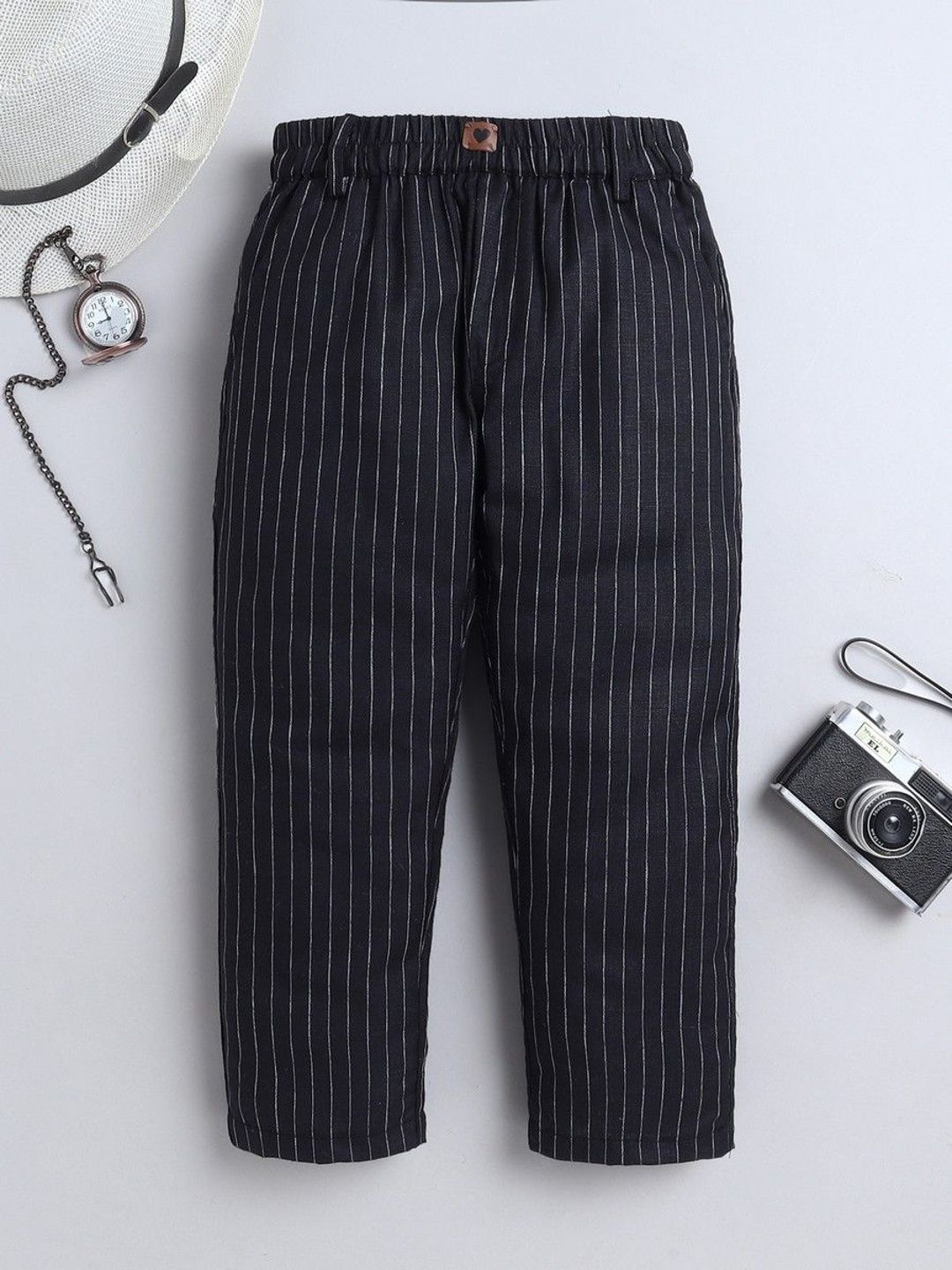 BAATCHEET Boys Striped Pure Cotton Trousers-picture-26