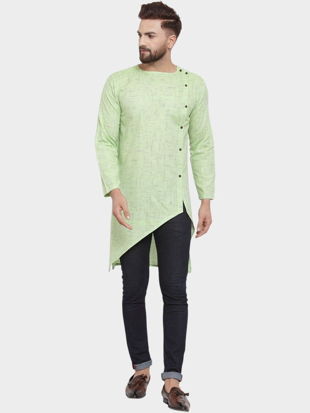 Enchanted Drapes Men Asymmetric Kurta-picture-30