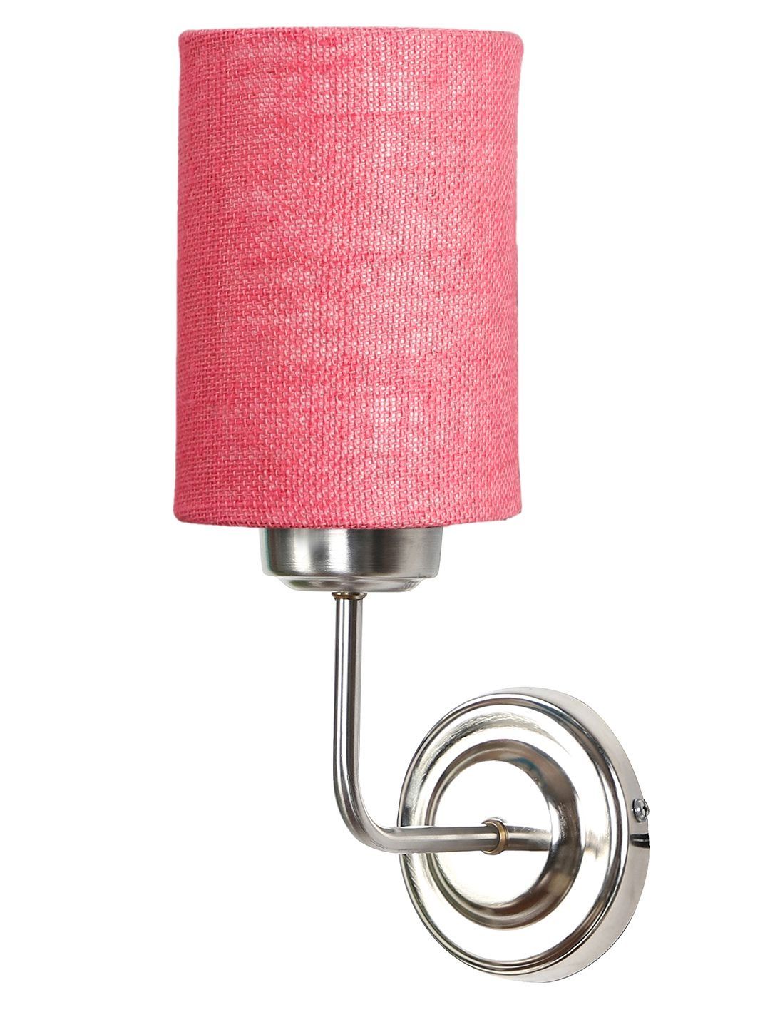 Devansh Pink & Pink Textured Metal Cylinder Shaped Wall Lamp-picture-41