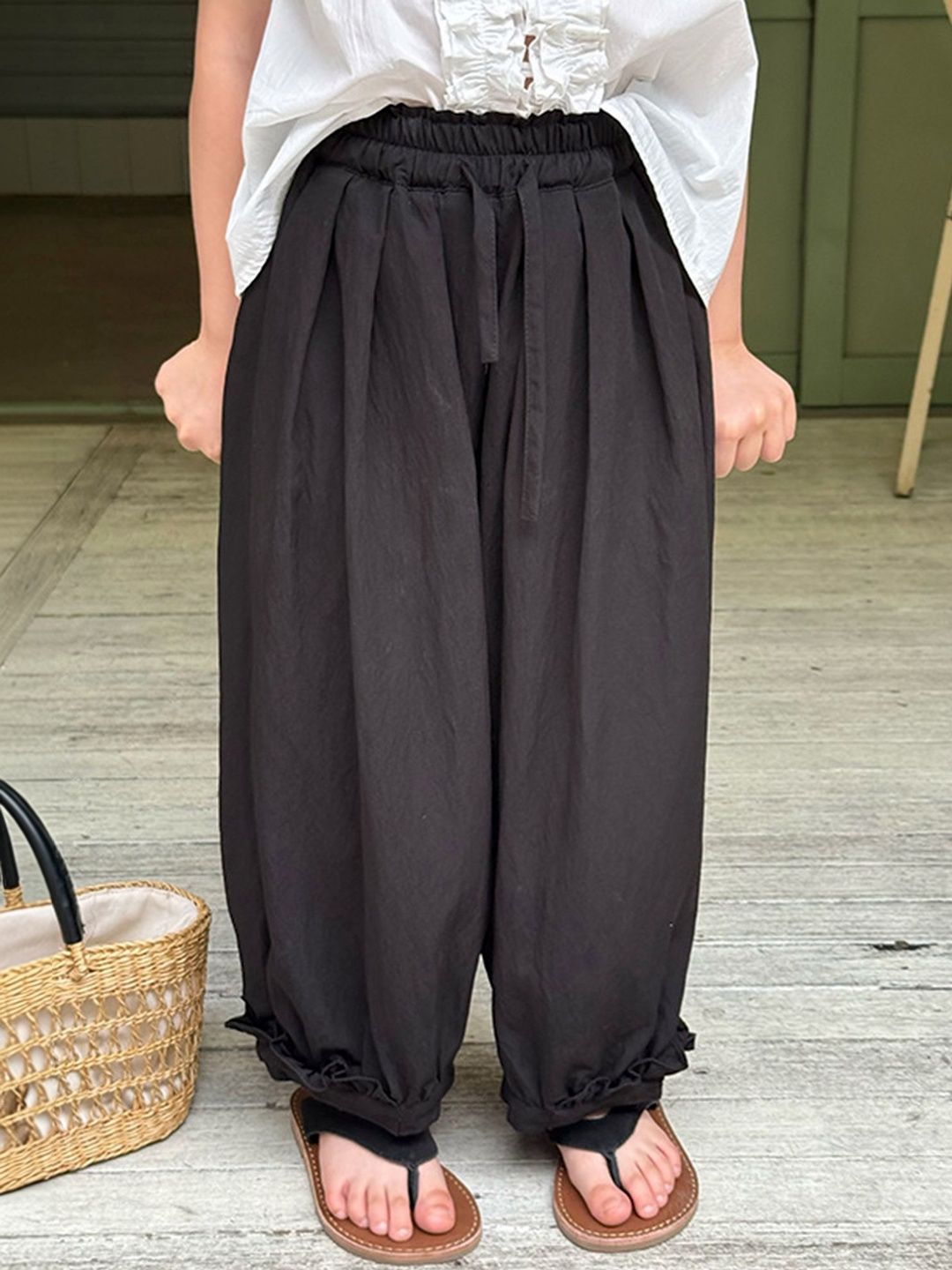 LULU & SKY Girls Ruffles Jogger-Fit Mid-Rise Trousers-picture-31