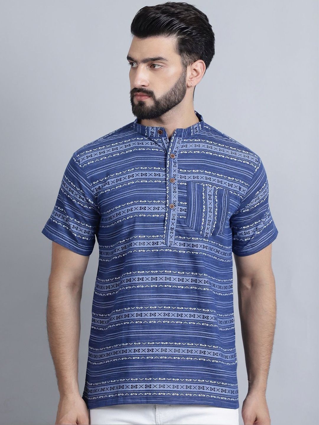 Enchanted Drapes Men Ethnic Motifs Printed Indie Prints Kurta-picture-34