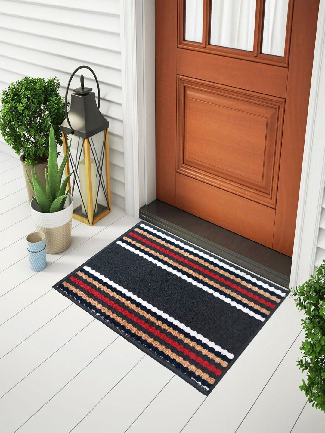 Status Grey & White Striped Anti-Skid Doormat-picture-46