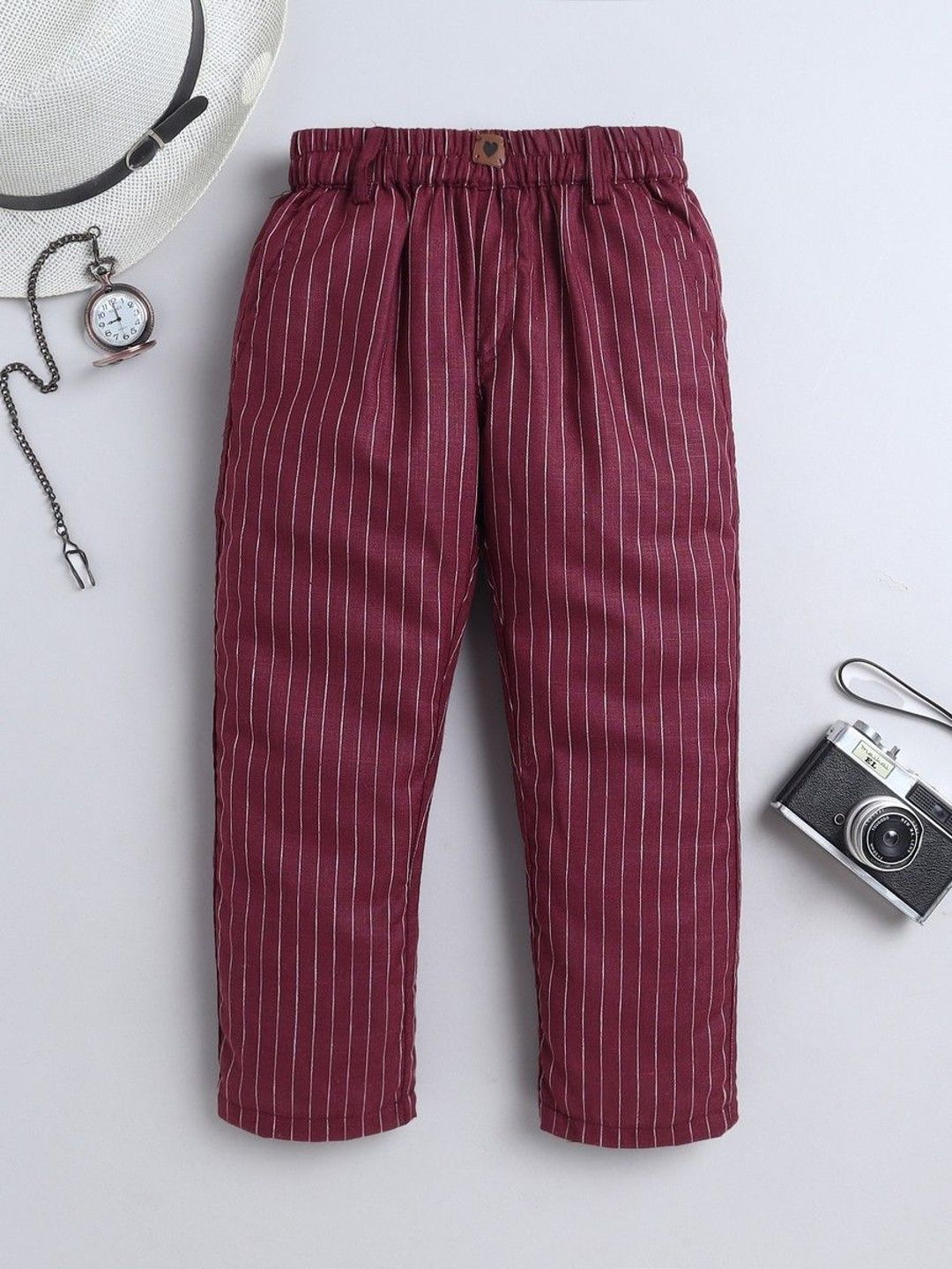 BAATCHEET Boys Striped Pure Cotton Trousers-picture-39