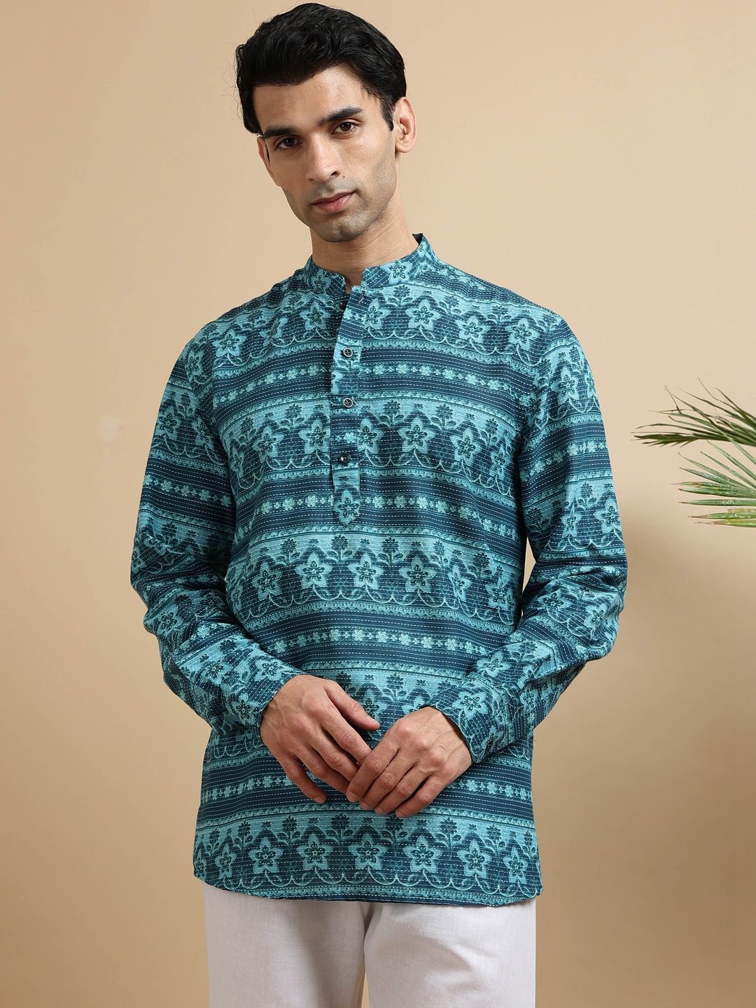 TATTVA Men Ethnic Motifs Printed Indie Prints Khadi Kurta-picture-26