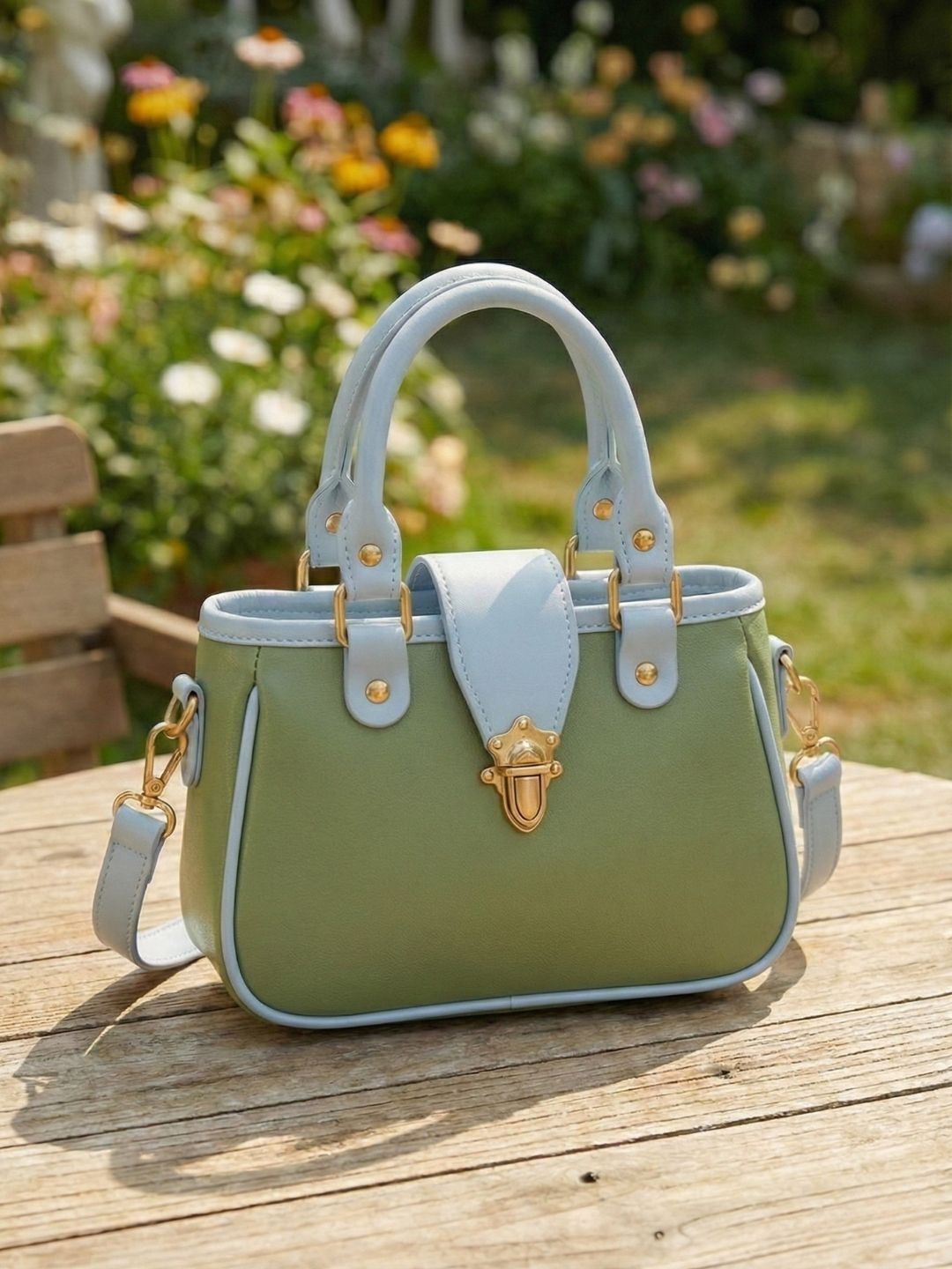 LIKE STYLE Textured PU Structured Handheld Bag-picture-15