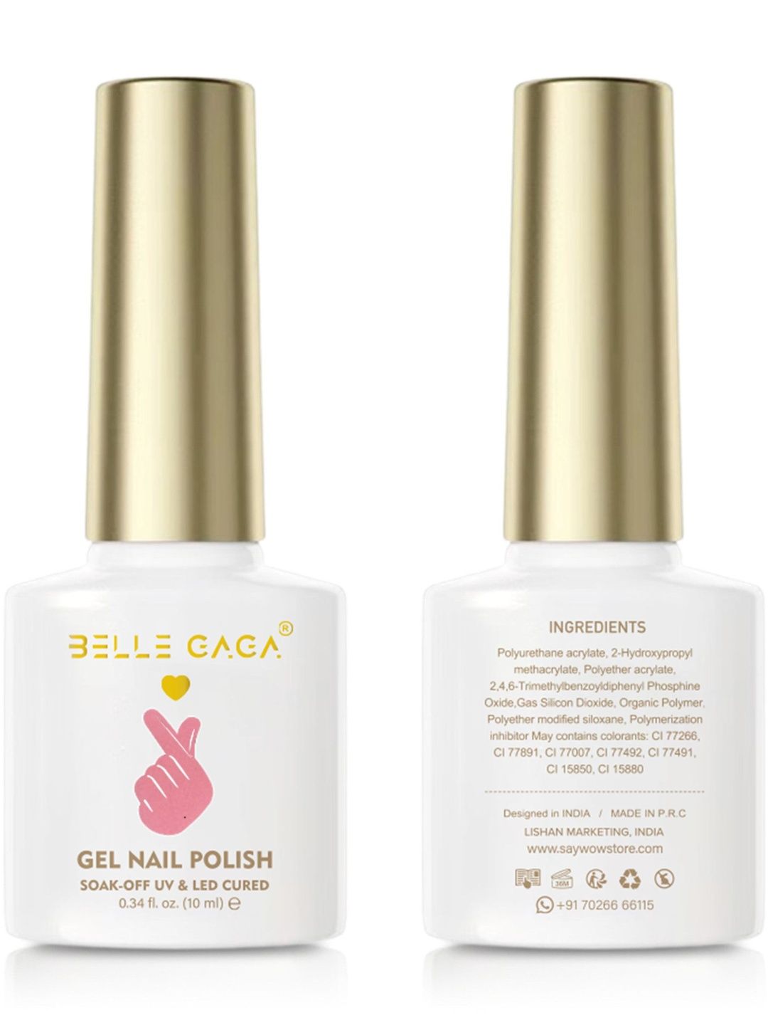BELLE GAGA Hema-Free Color UV Gel Polish - 10 ml - HF12-image-42