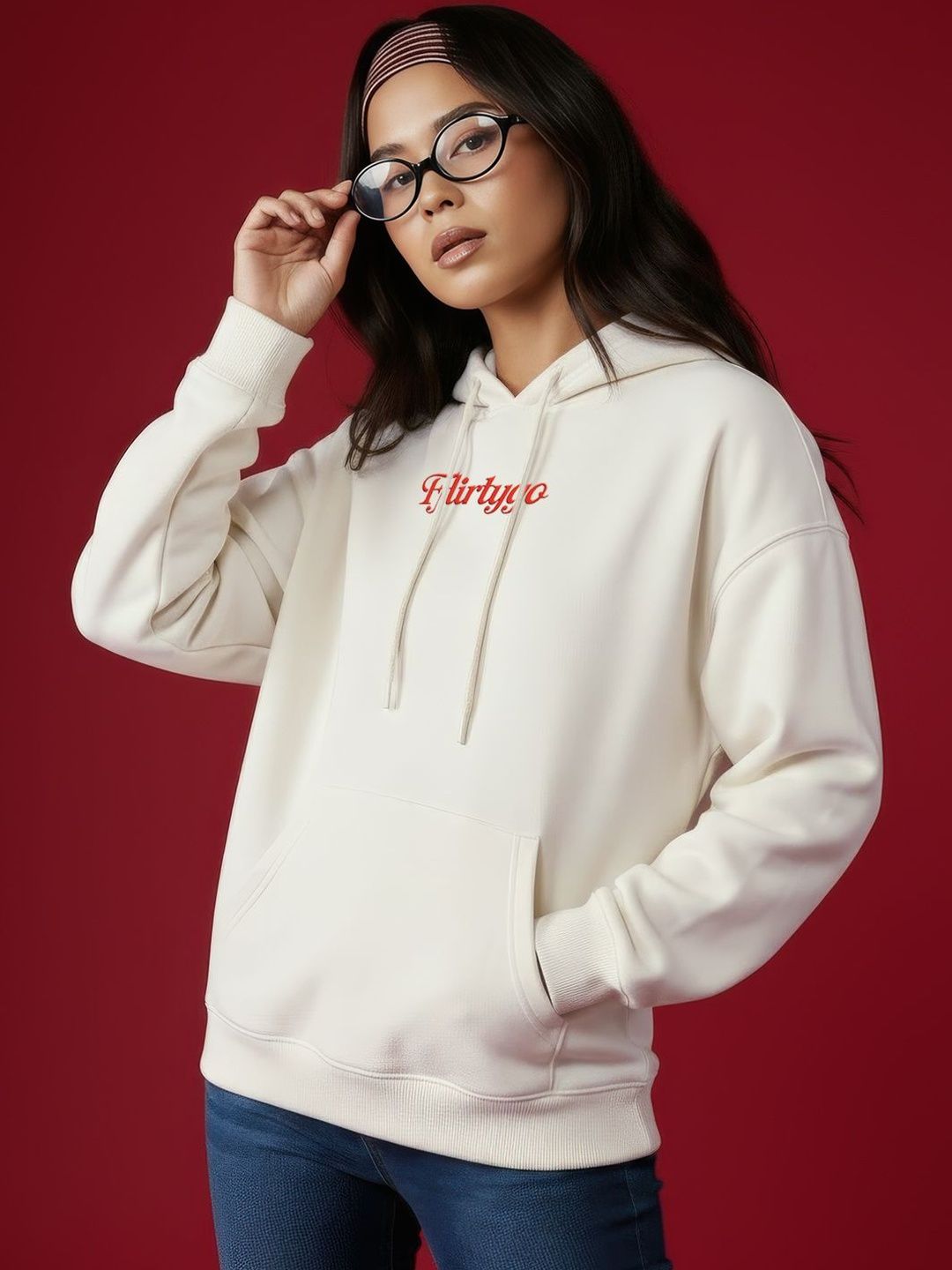 FFLIRTYGO Women Printed Hooded Sweatshirt-image-44