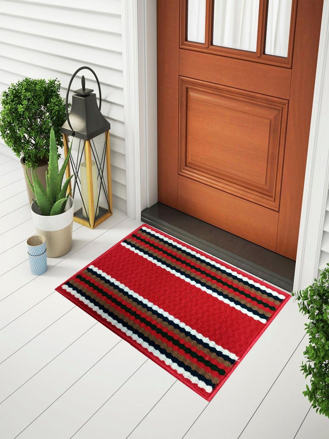 Status Red & White Striped Anti-Skid Doormat-picture-49