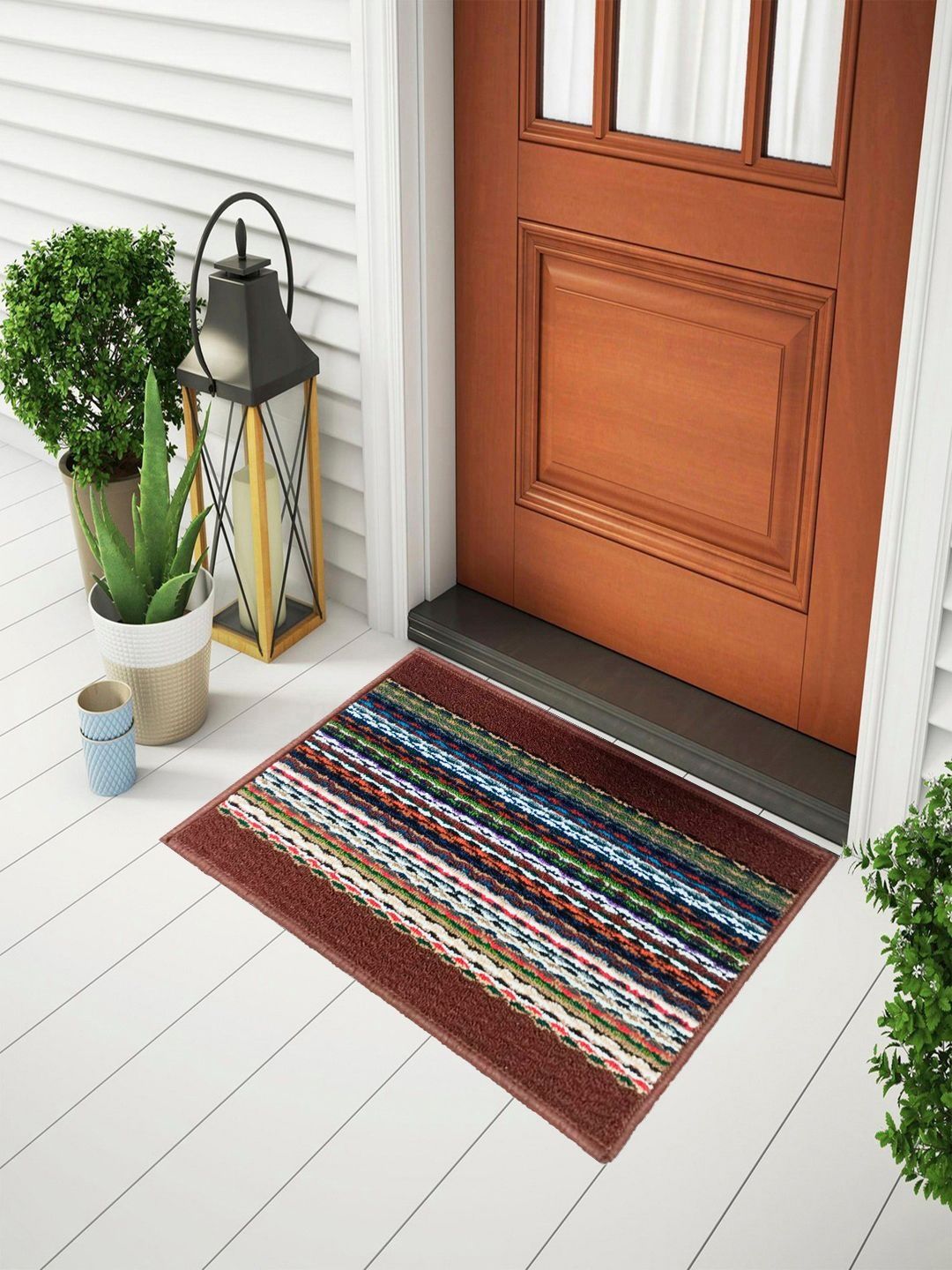 Status Brown & White Striped Anti-Skid Doormat-image-21