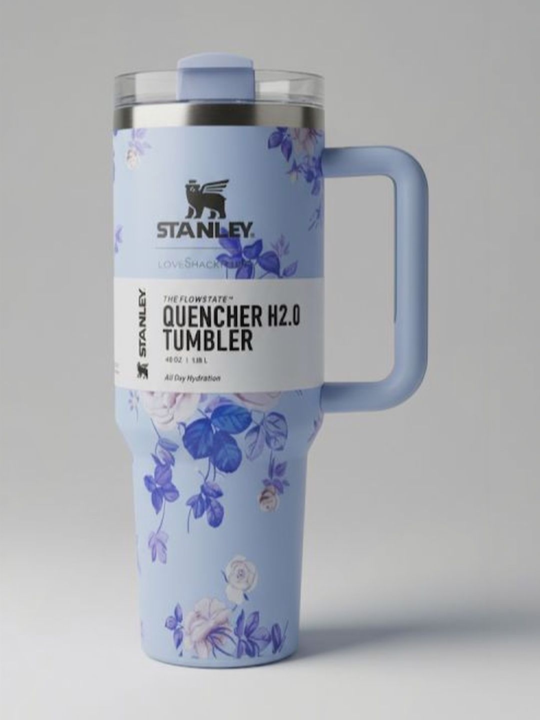STANLEY Blue & Black Single Stainless Steel Floral Double Wall Vacuum Water Bottle