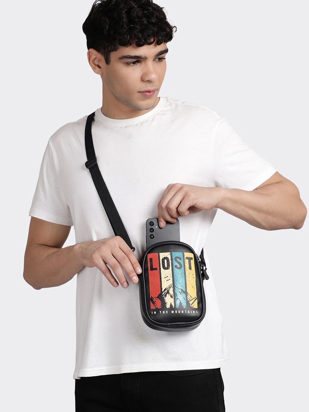 Bewakoof Printed PU Structured Sling Bag-image-31