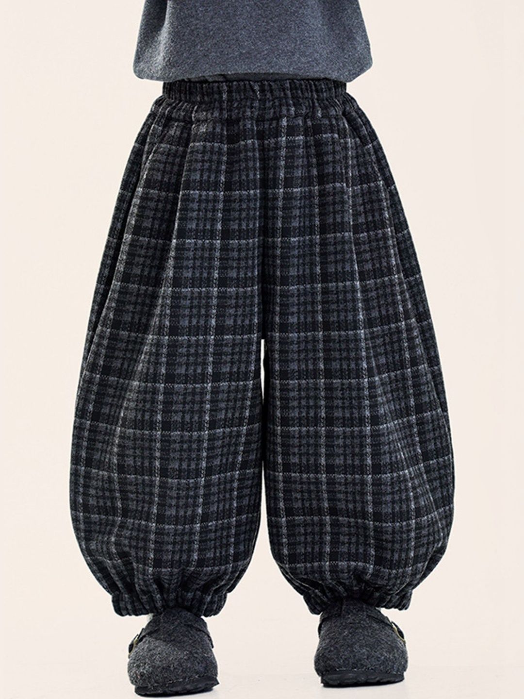 LULU & SKY Boys Checked Joggers-Fit Mid-Rise Trousers-picture-22