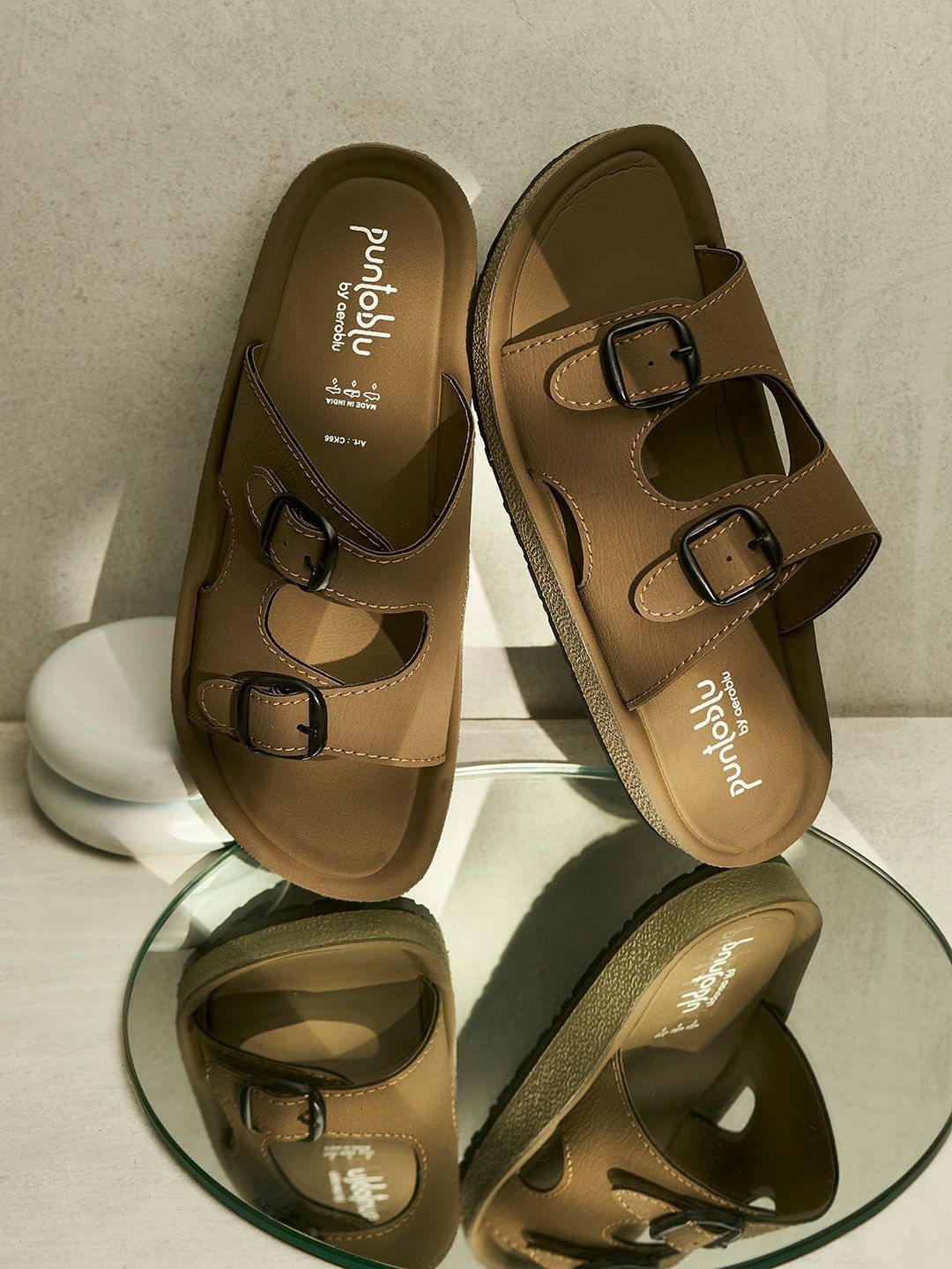 Puntoblu Men Open Toe Flats with Buckles-image-34