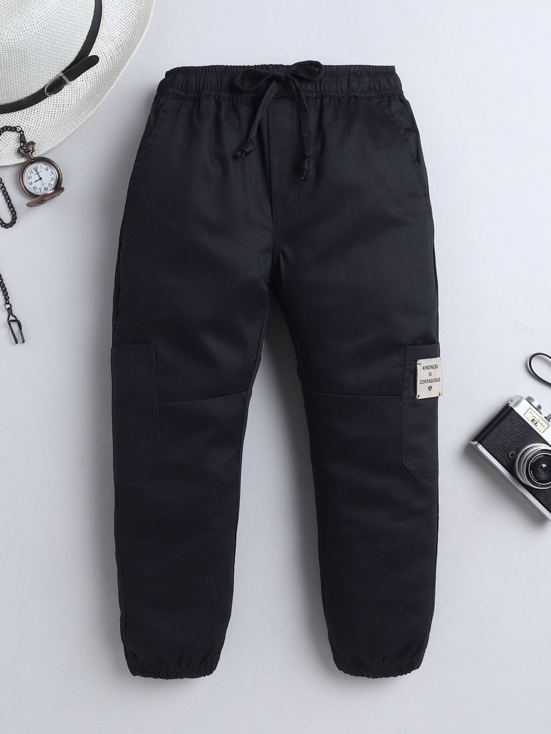 BAATCHEET Boys Pure Cotton Comfort Fit Mid-Rise Joggers-picture-16