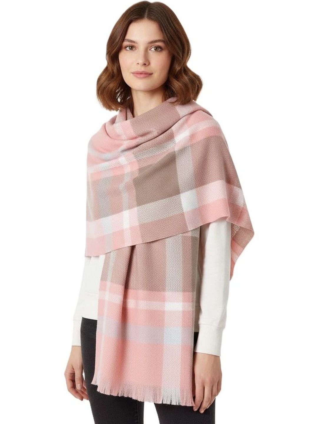 Alexvyan Women Checked Stole-picture-10