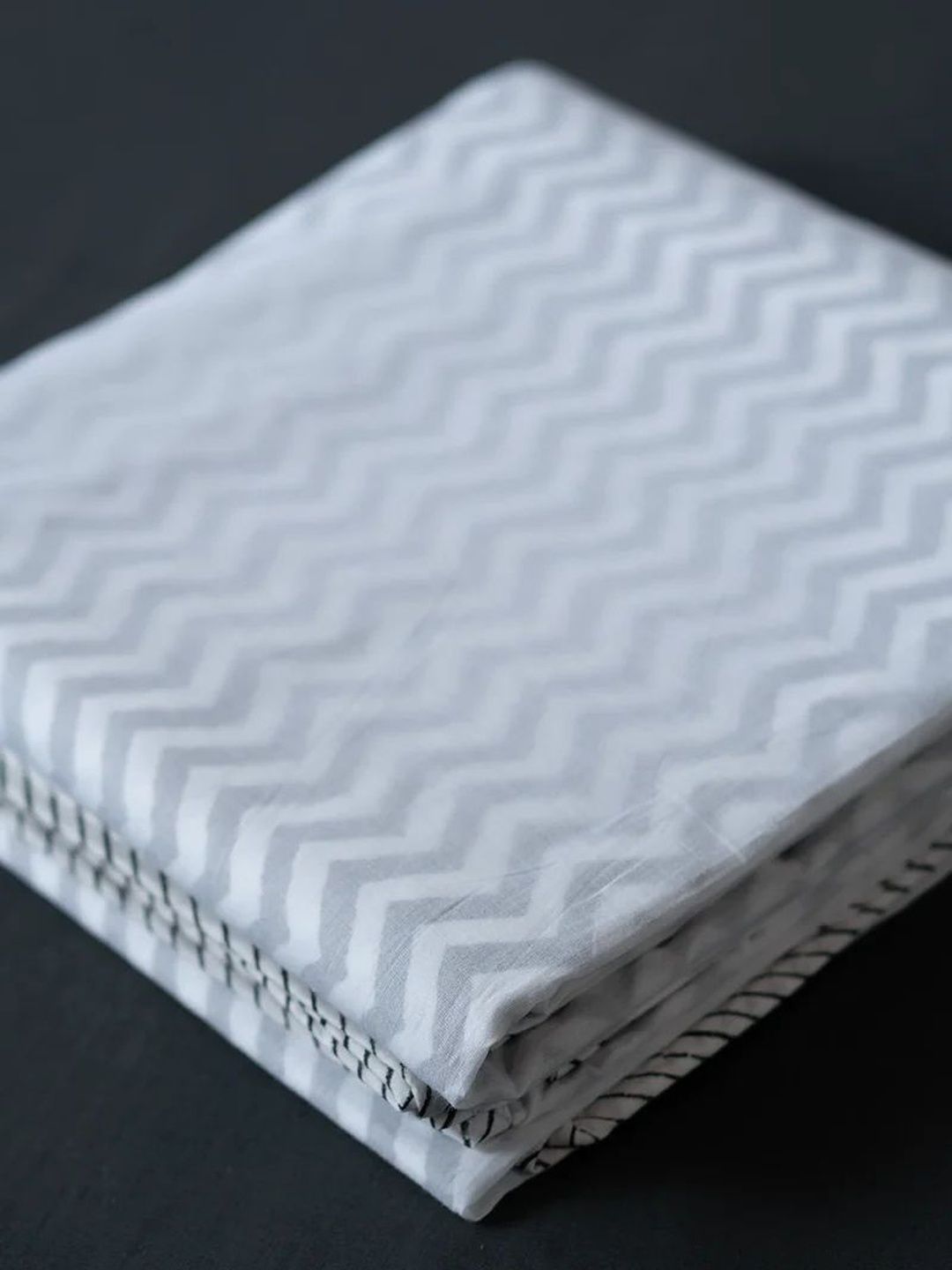 The Jaipur Wala White & Grey Striped Dohar-picture-17