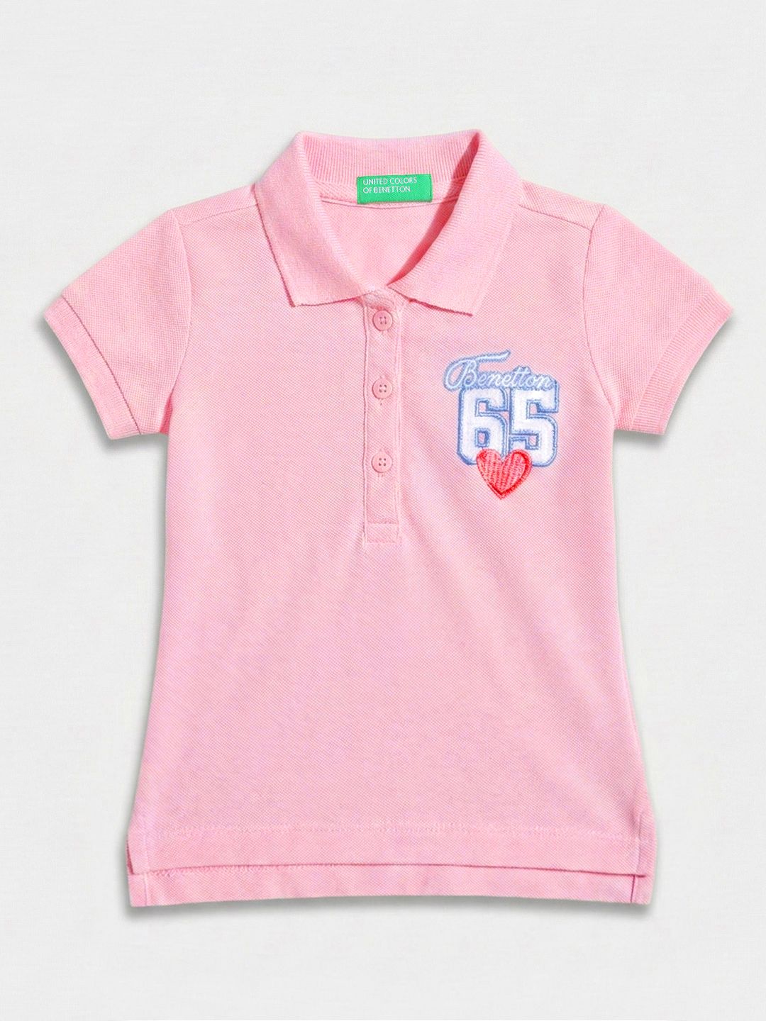 United Colors of Benetton Girls Polo Collar Regular Fit T-Shirt
