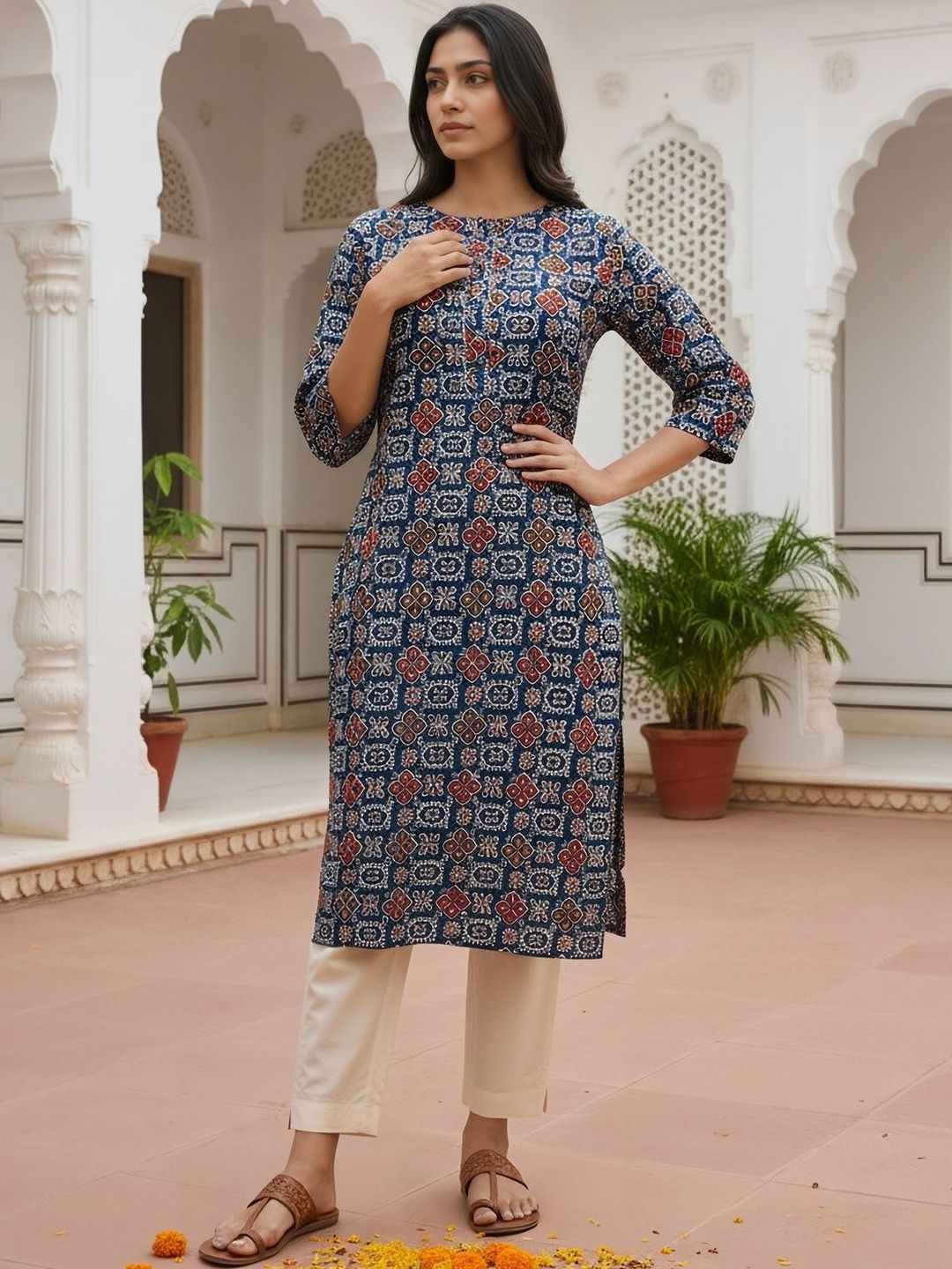 Rangita Women Ethnic Motifs Printed Indie Prints Kurta-picture-34