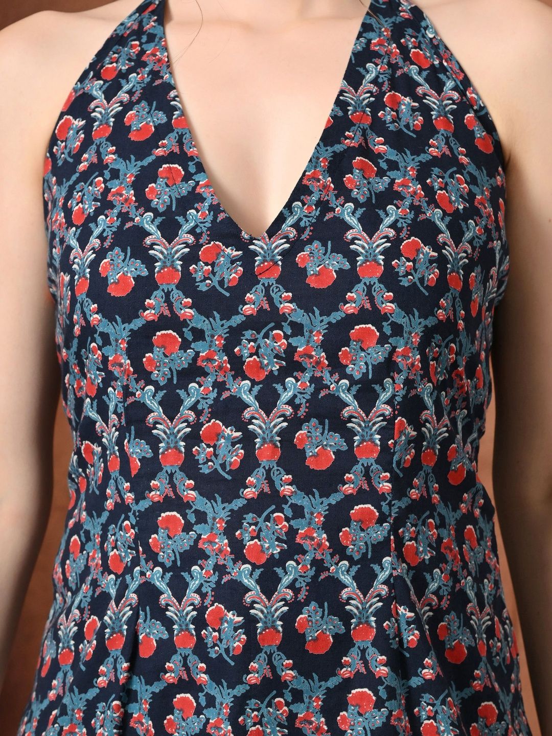Anouk Rustic Botanical Printed Halter Neck Pure Cotton Kurti-picture-31