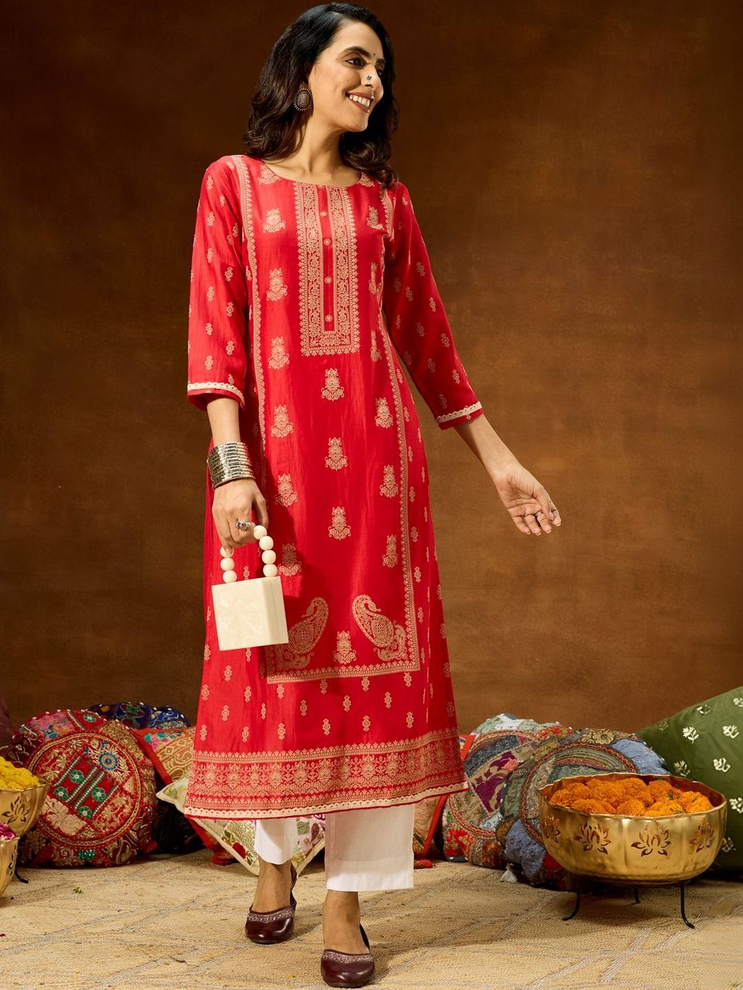 Janasya Women Ethnic Motifs Printed Kurta-picture-36