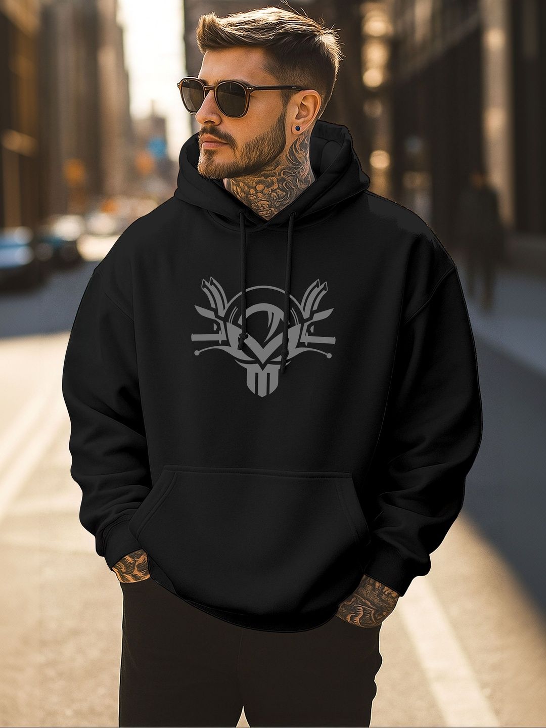 Triptee Men Printed Hooded Sweatshirt-picture-29