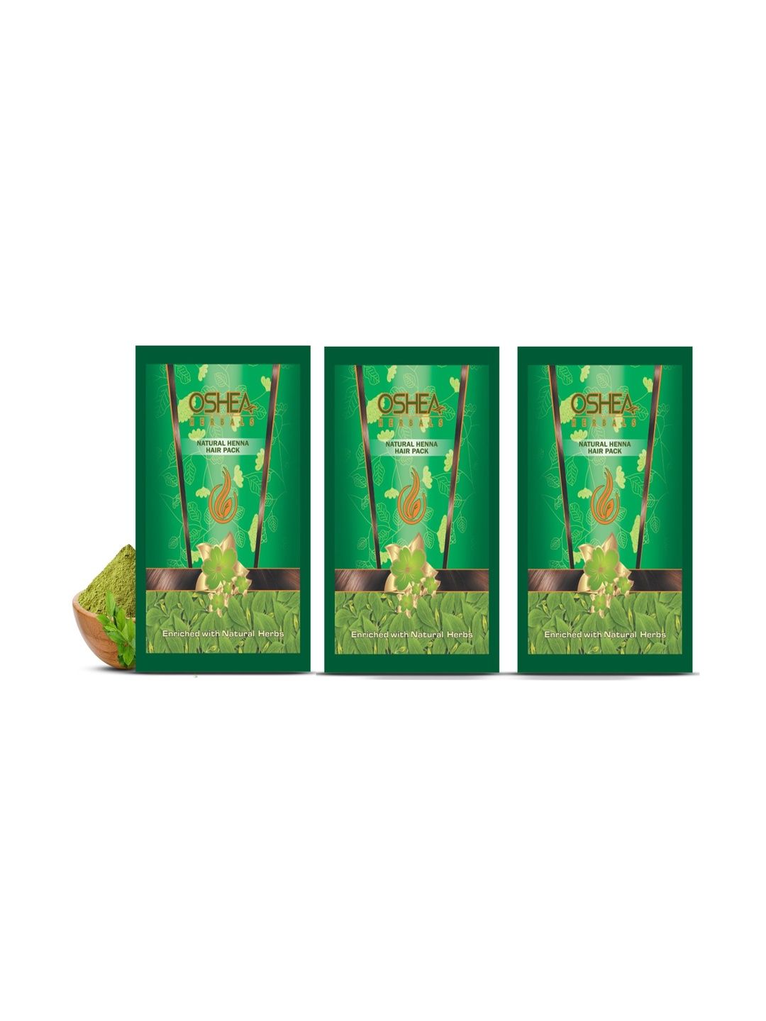 Oshea Herbals Set Of 3 Natural Henna Hair Pack With Neem & Amla - 100 g Each-image-3