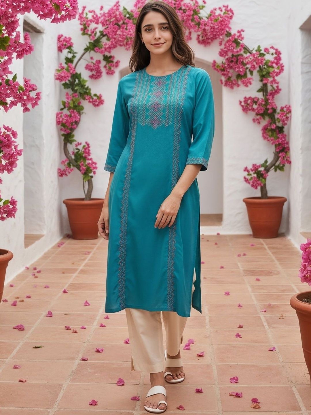 Rangita Women Ethnic Motifs Embroidered Thread Work Kurta-picture-20