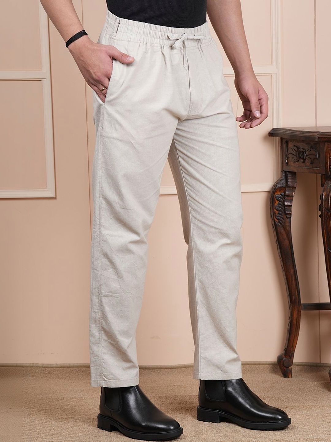 Style Shoes Men Relaxed Fit Linen Trousers-picture-31
