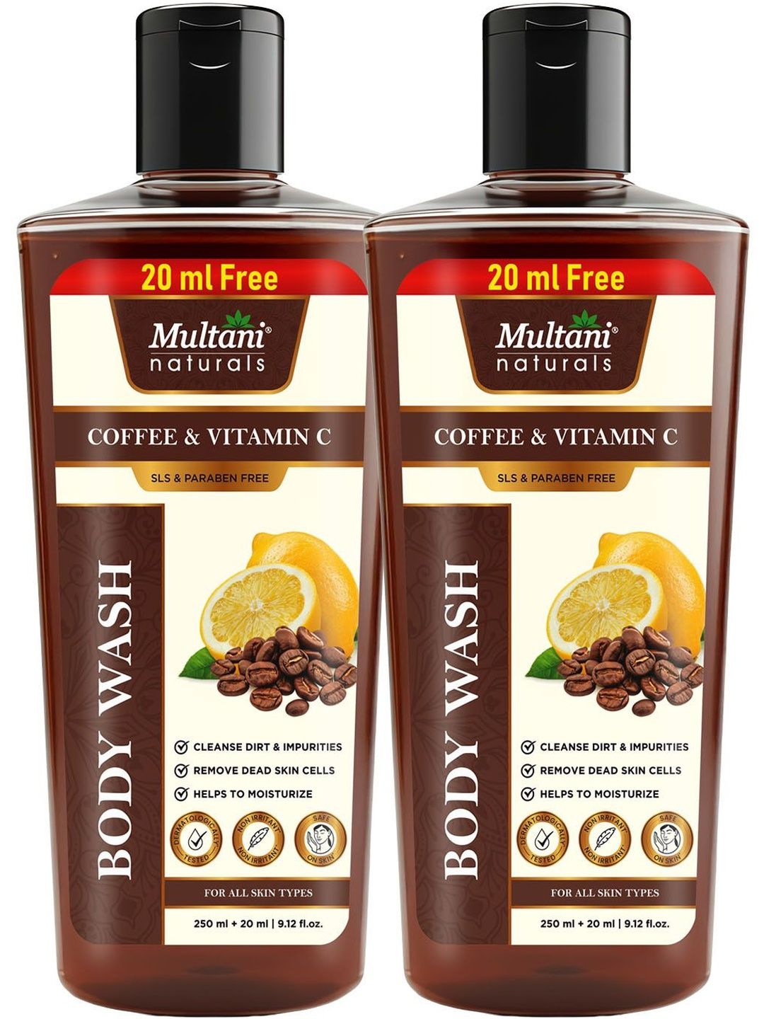 Multani Naturals Set Of 2 Coffee & Vitamin C Body Wash - 270 ml Each-image-34