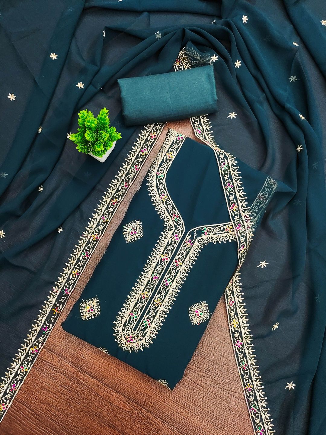 MANVAA Embroidered Unstitched Dress Material-image-46