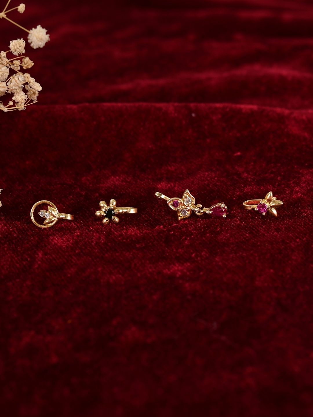 Tanusha Jewels Gold-Plated Zircon Stud Nosepin-picture-29