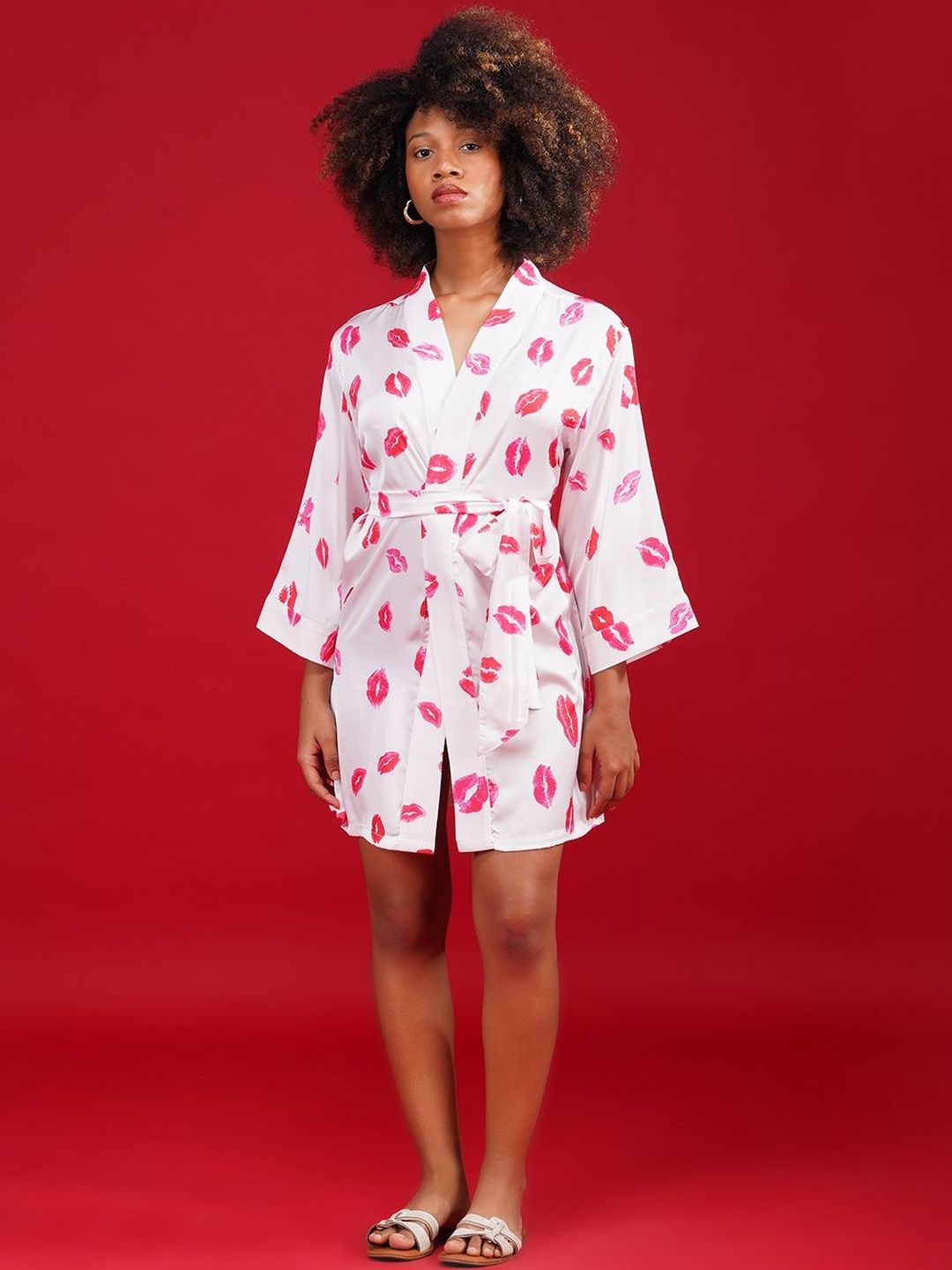 NOITE LUXE Printed Mini Bath Robe-picture-10