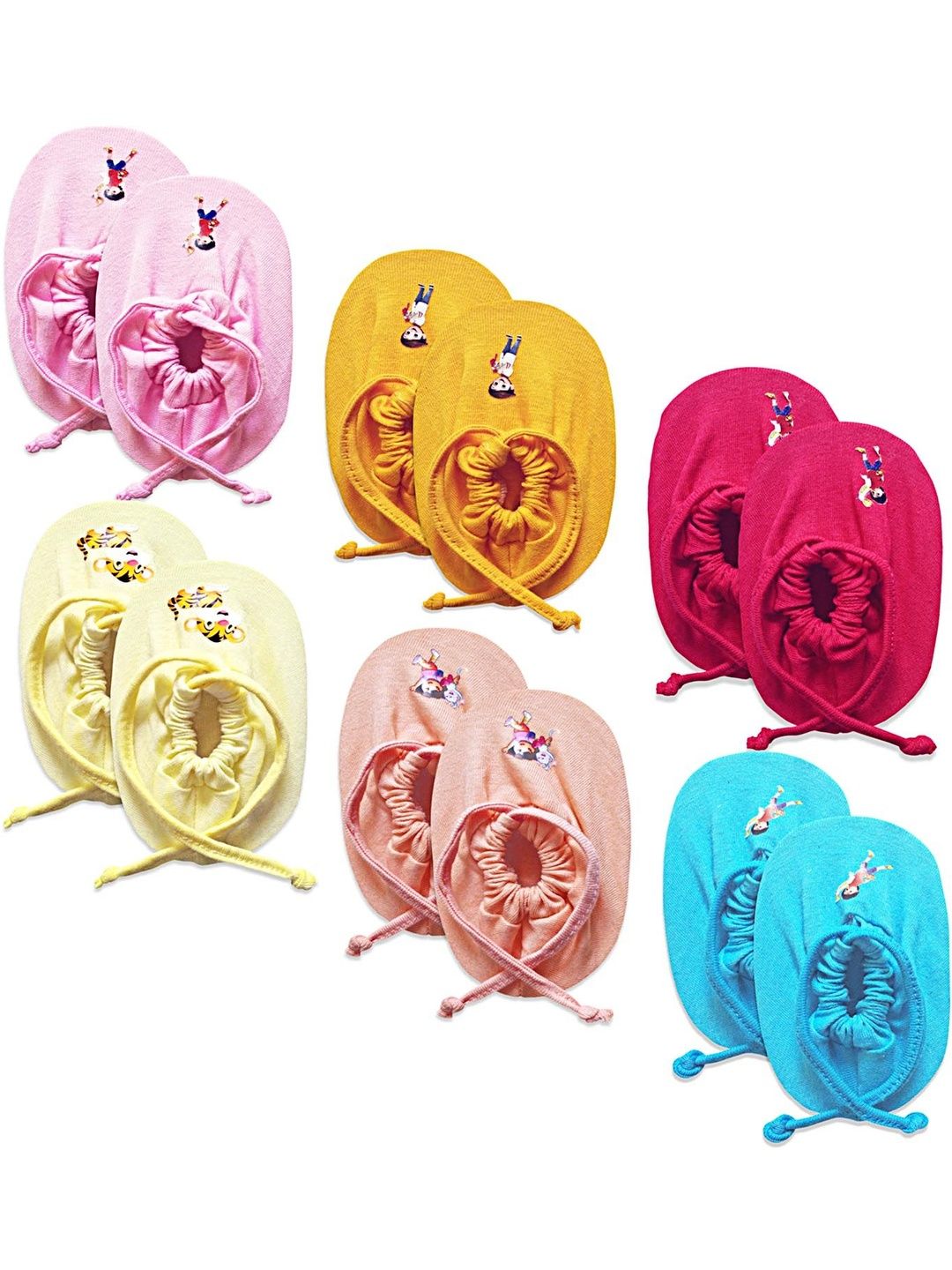 KIDSKA Kids Pack Of 6 Printed Cotton Ankle-Length Socks-picture-41