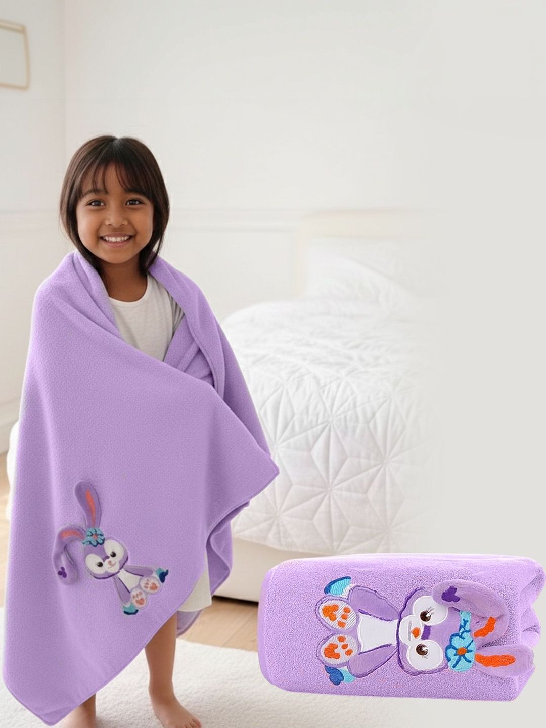 MAXOSHINE Purple & Lavender 1 Printed 300 GSM Bath Towel-image-28