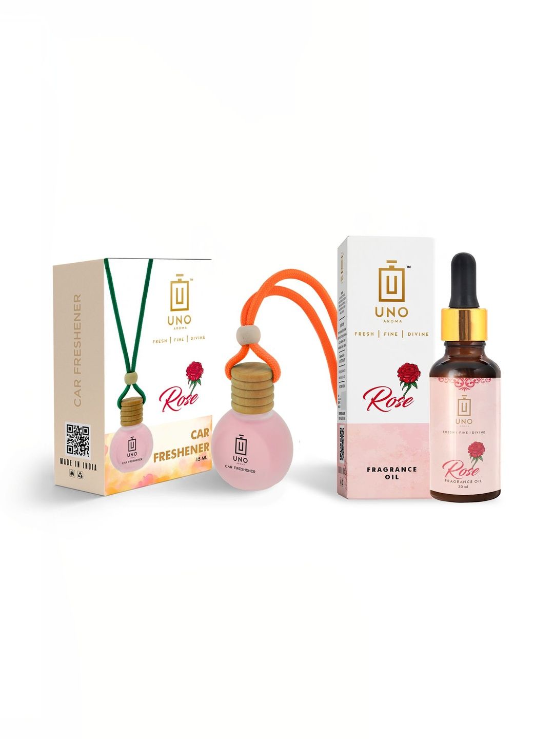 UNO AROMA Rose Car Freshener With Refill Pack - 45ml-picture-40
