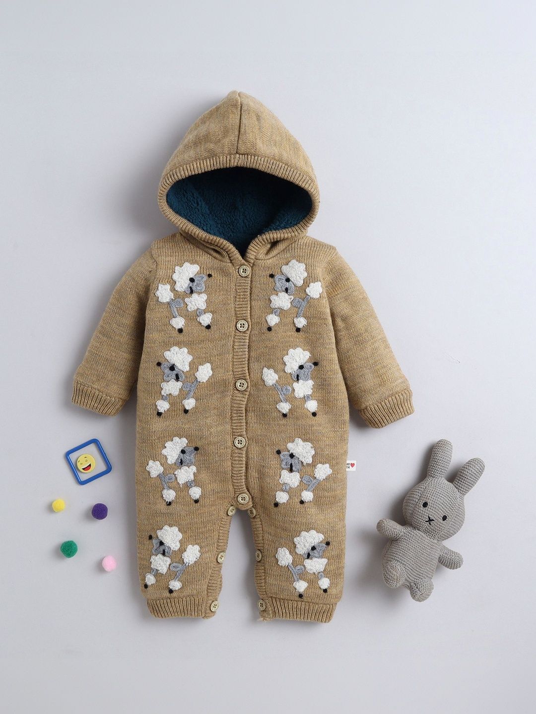 Yellow Apple Unisex Hooded Winter Romper-picture-21
