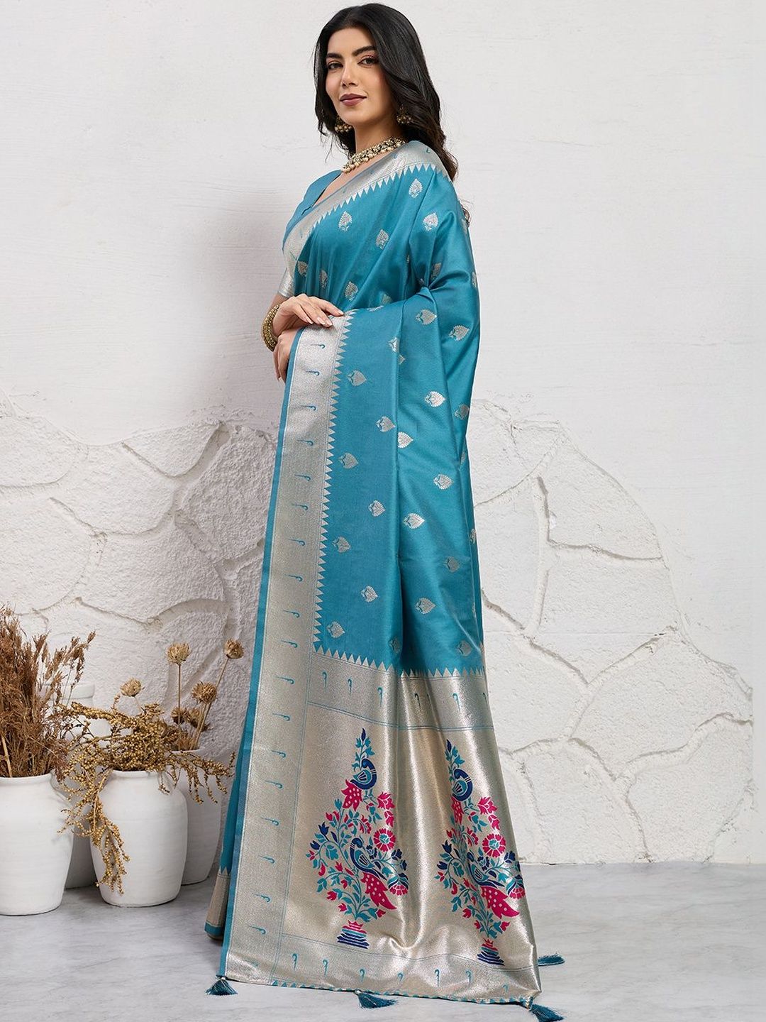 PBS PRINTS Woven Design Zari Art Silk Handloom Banarasi Saree-picture-16