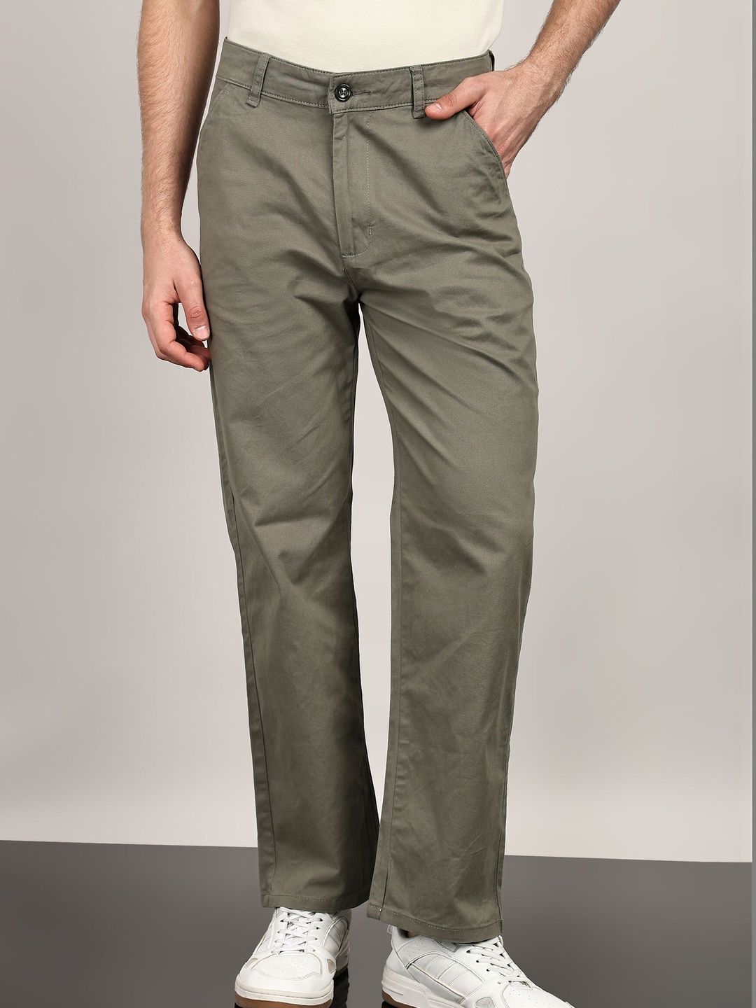 BROWN BROTHERS Men Straight Fit Easy Wash Trousers-picture-34