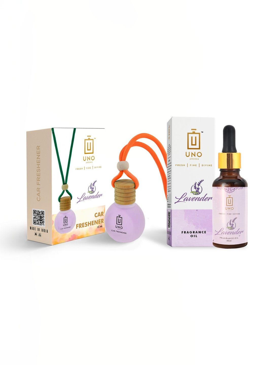 UNO AROMA Lavender Car Freshener With Refill Pack - 45ml-image-21