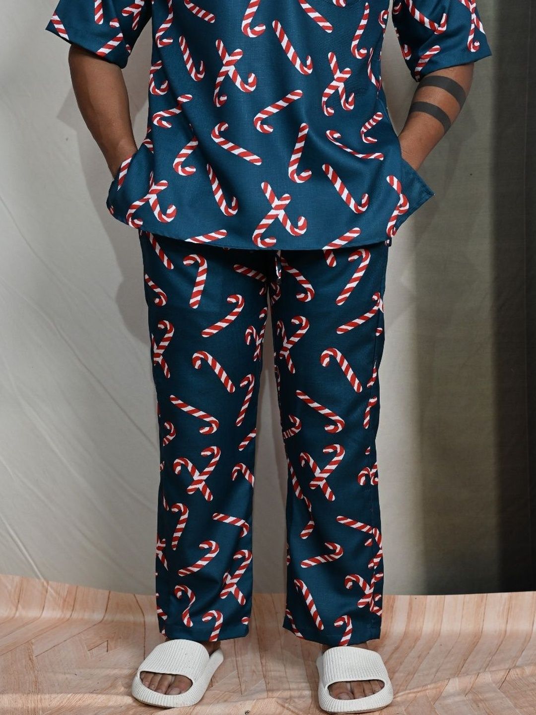 NIRMAL ONLINE Candy Cane Digital Printed Lounge Pant-image-38