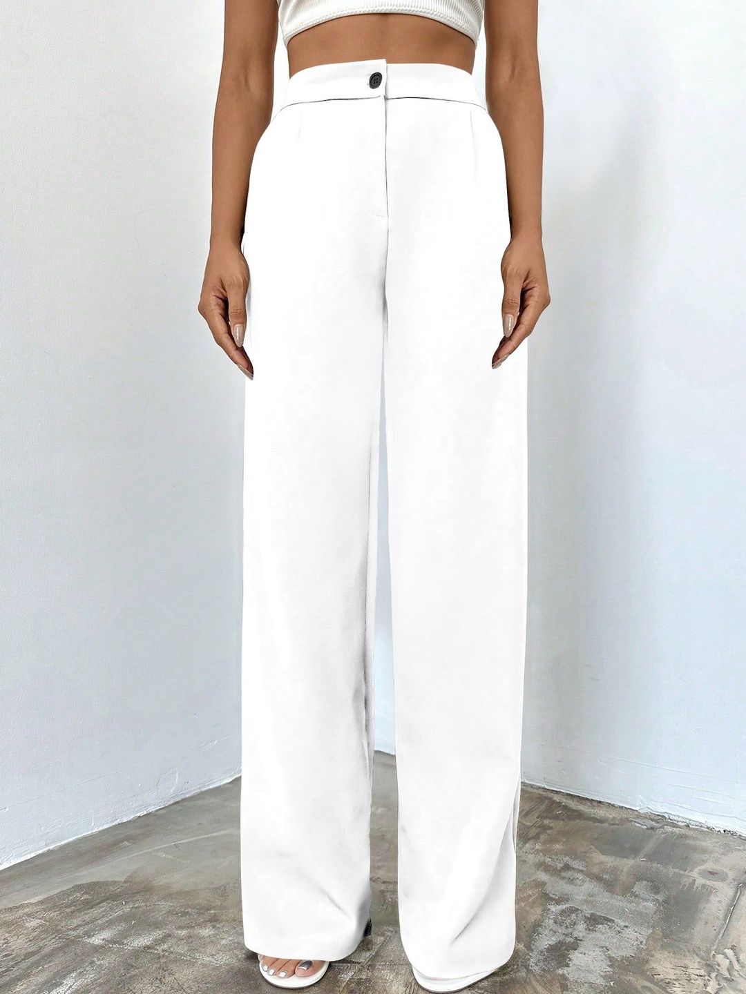 BAESD Women Relaxed Straight Leg High-Rise Non Iron Trousers-picture-11