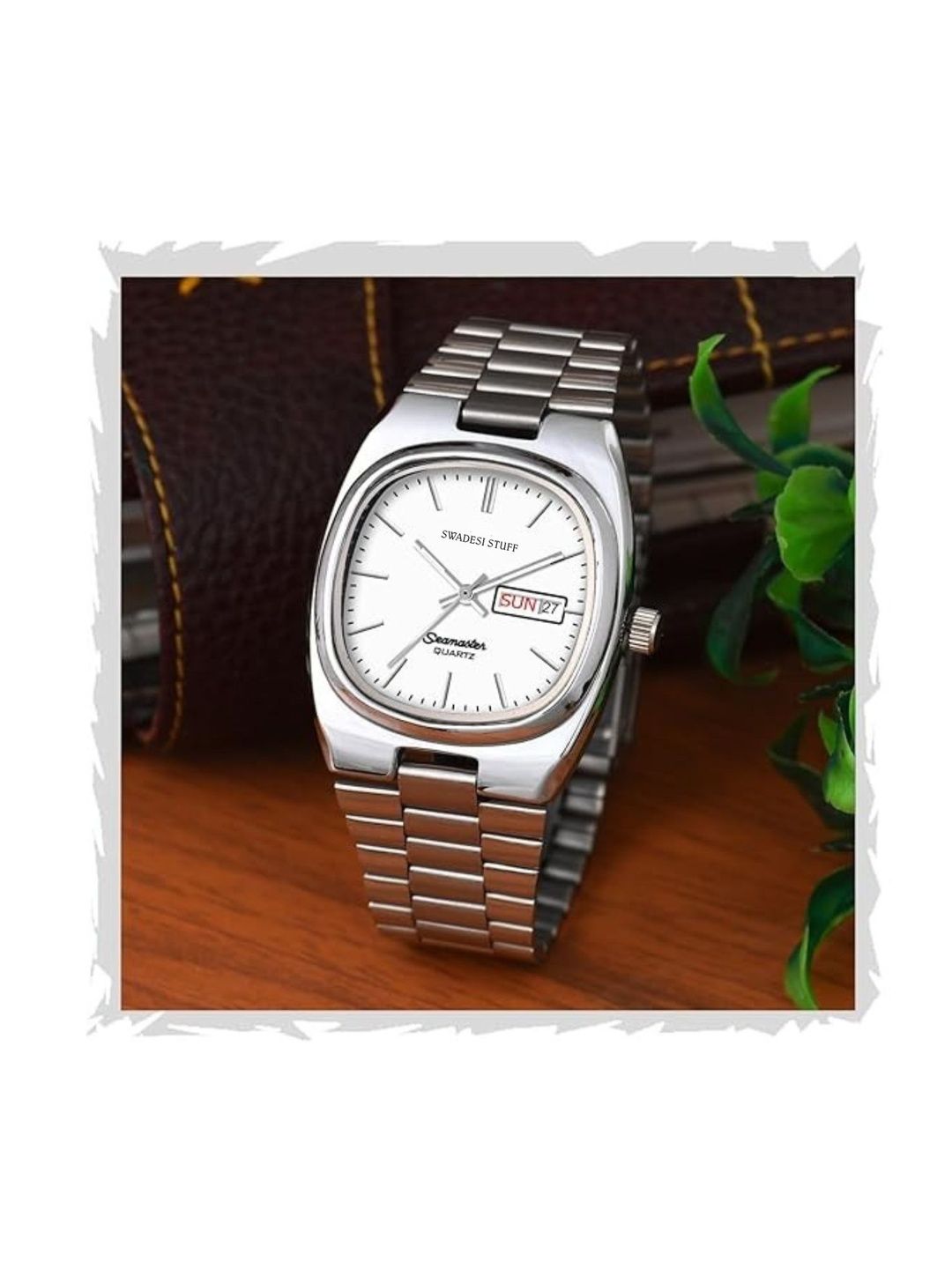 SWADESI STUFF Men Dial & Straps Analogue Watch SEAMASTER9 WHITE-picture-15