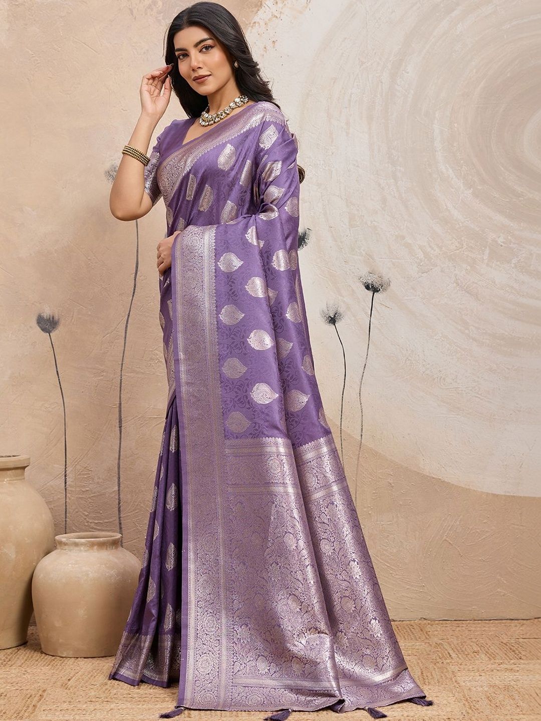 PBS PRINTS Woven Design Zari Art Silk Designer Banarasi Saree-picture-17