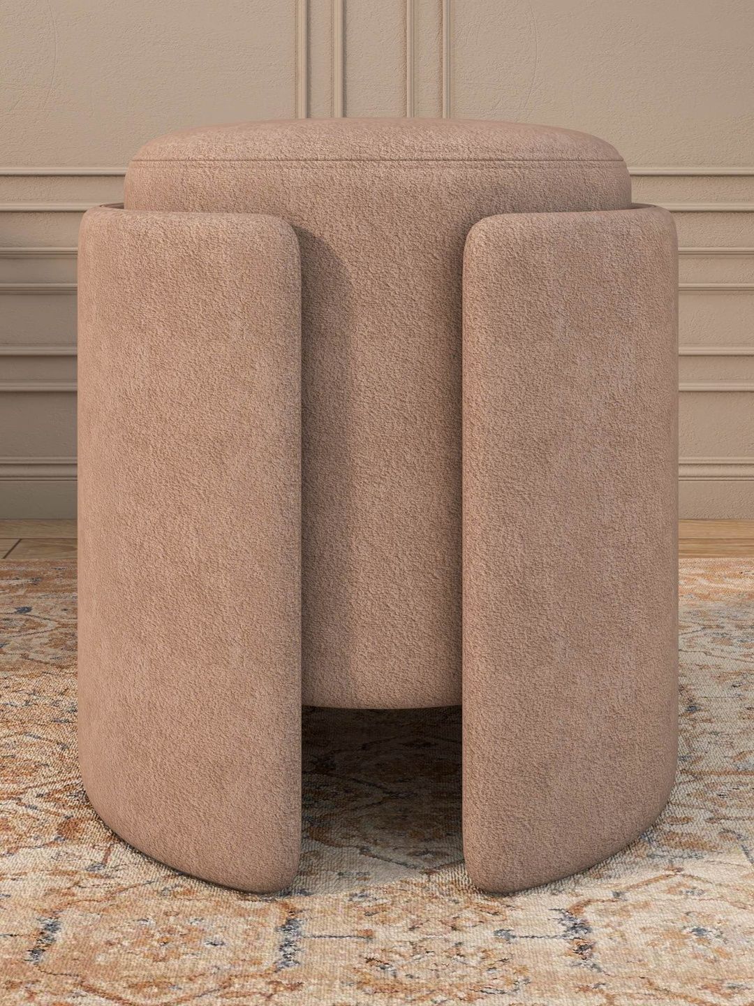 Horizontal Eight Brown Wood Round Ottomans-image-20