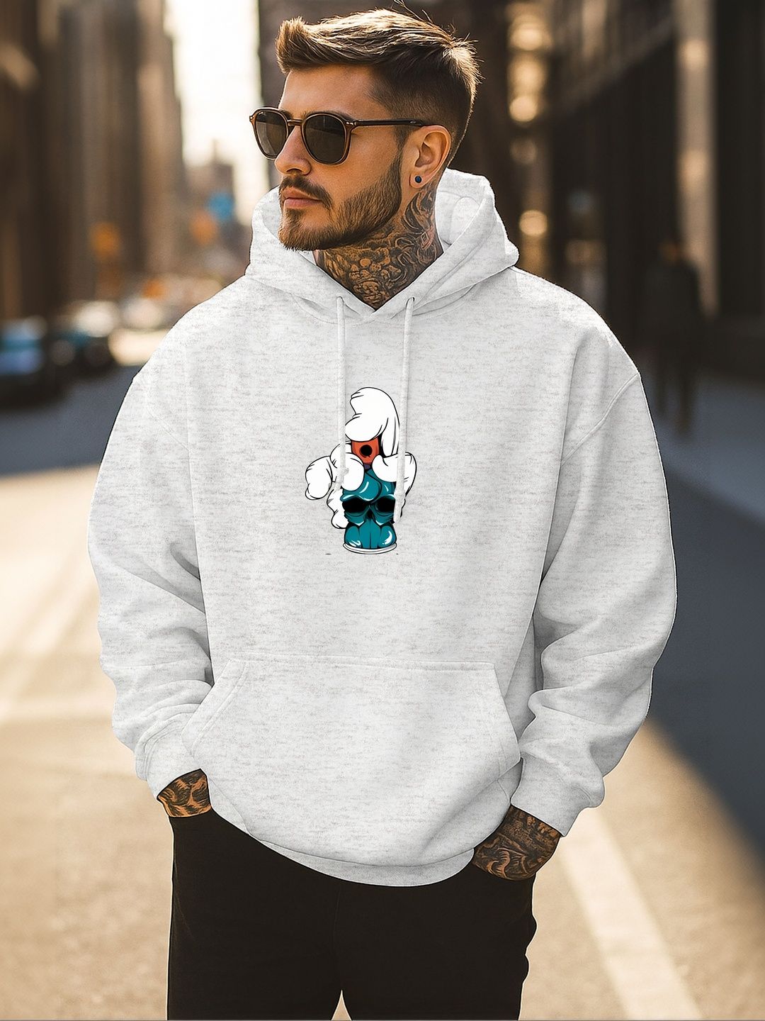 Triptee Men Printed Hooded Sweatshirt-picture-51