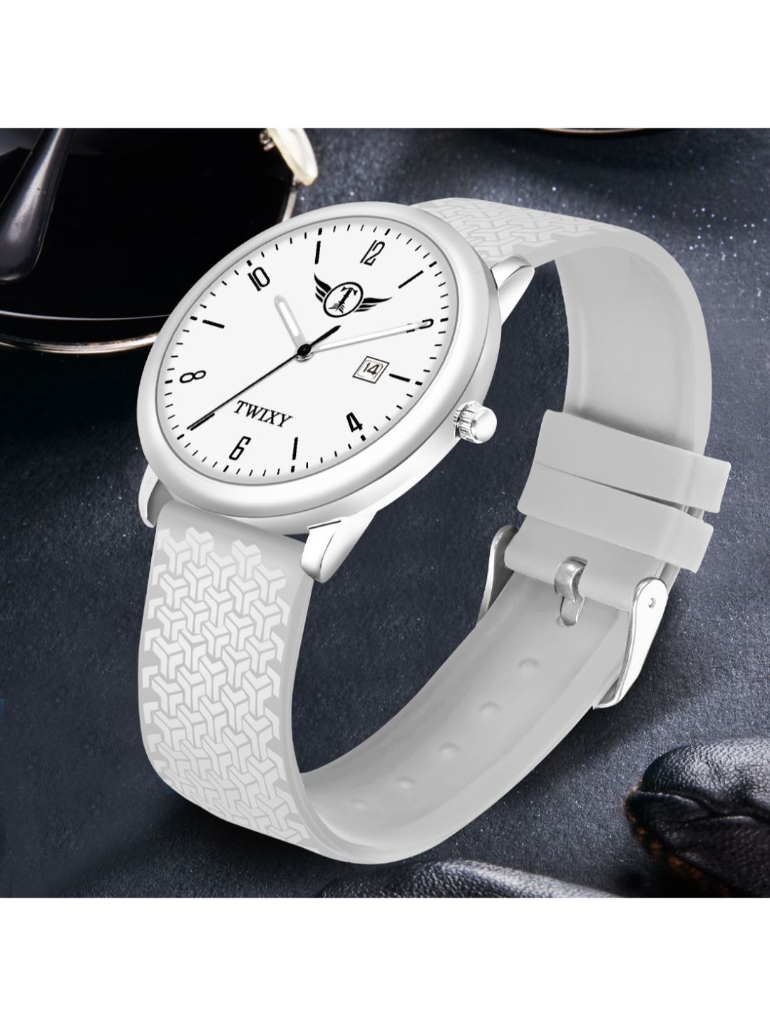 TWIXY Men Brass Dial & Straps Analogue Watch TYW-3 S-GREY SILICON-picture-25
