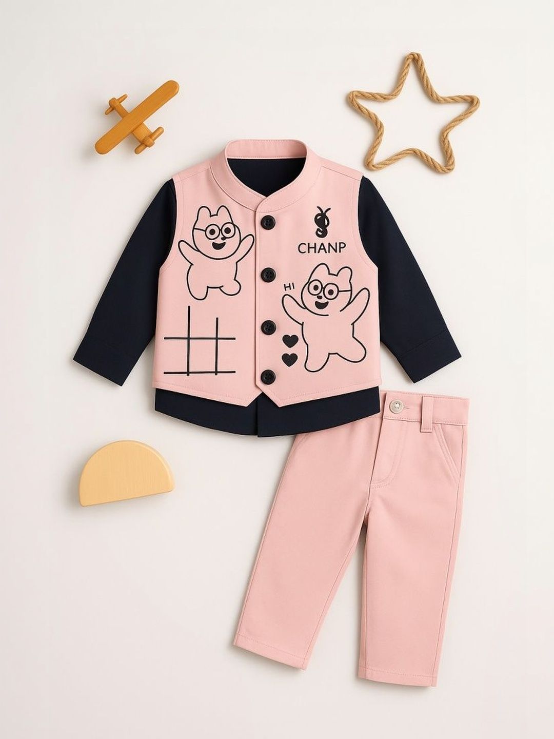 BAESD Boys Printed T-shirt and Shirt with Trousers-picture-50