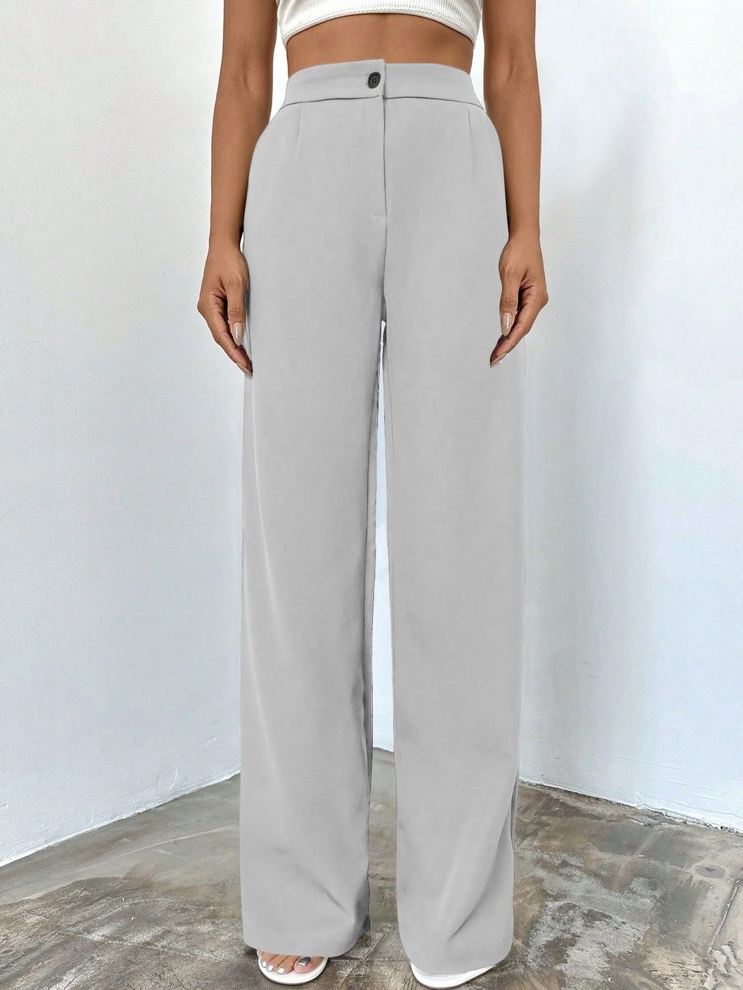 BAESD Women Relaxed Straight Leg High-Rise Non Iron Trousers-picture-11