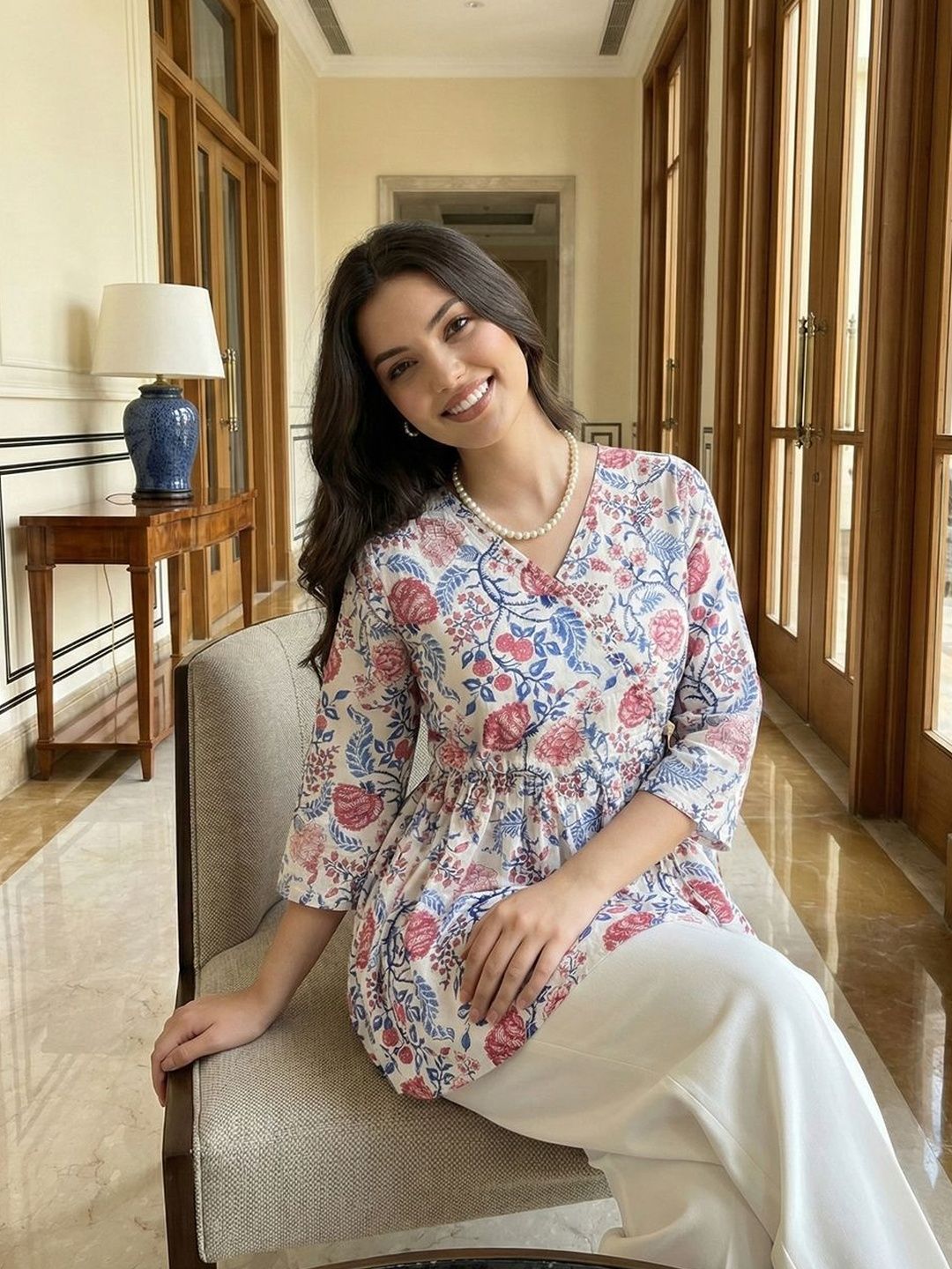 Anouk Mirage Floral Print Cotton Wrap Top-picture-30