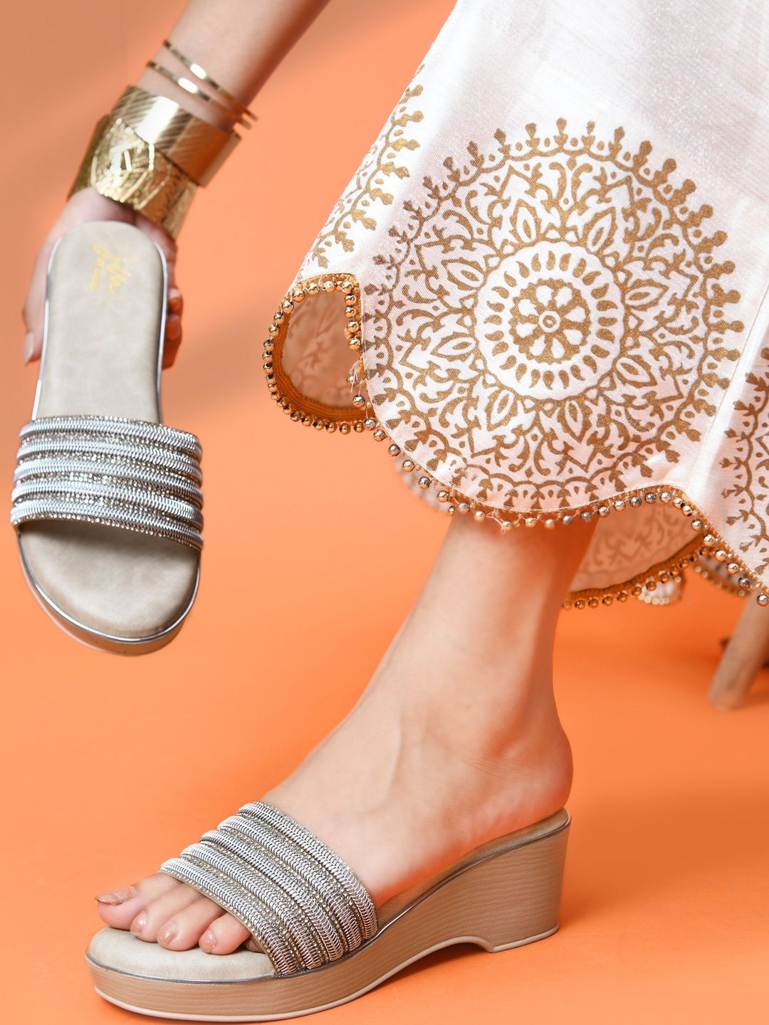 JM Looks Embellished Party Wedge Sandals-picture-35